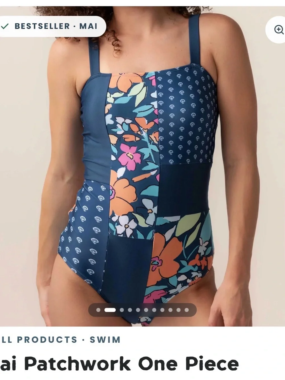 Nani Women’s Navy Floral Patchwork One-Piece Swimsuit- Medium